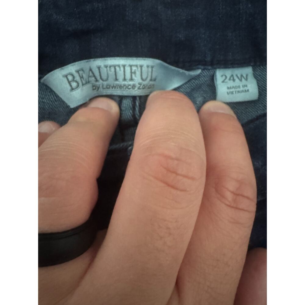BEAUTIFUL by Lawrence Zarian Regular Baby Boot Jean- Indigo Dark Rinse 24 Plus - Picture 4 of 12